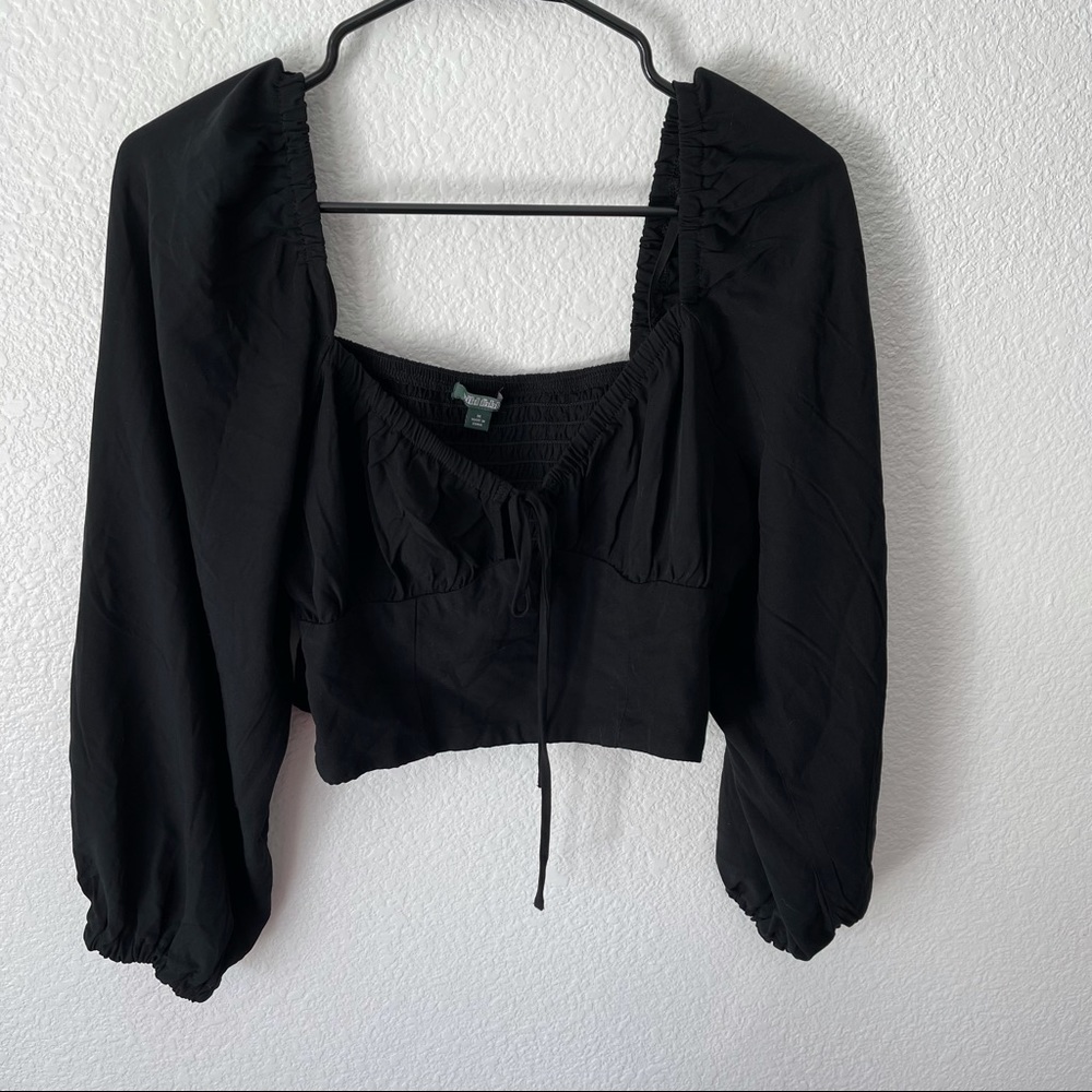 Wild Fable Black off the shoulder crop top
